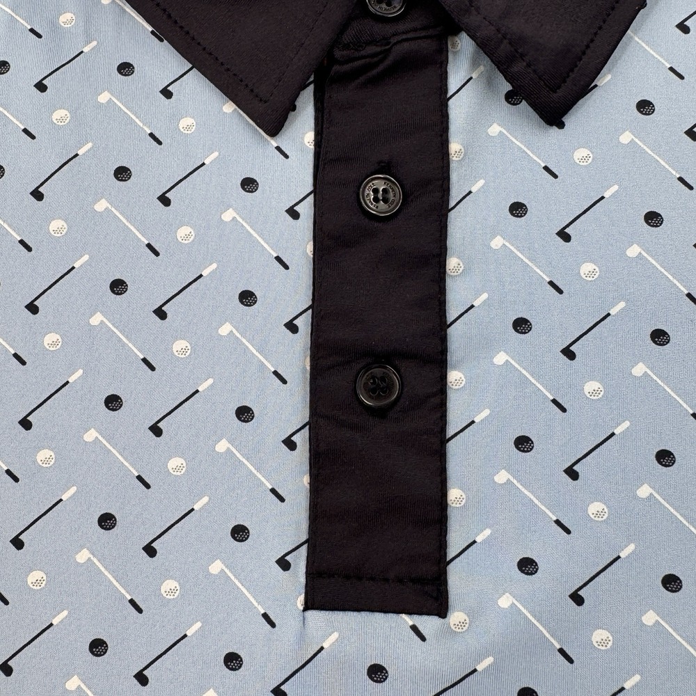 Kenneth Cole Mens XL Performance Golf Club Print Polo UPF +50 Moisture Wick NWT - Picture 11 of 11